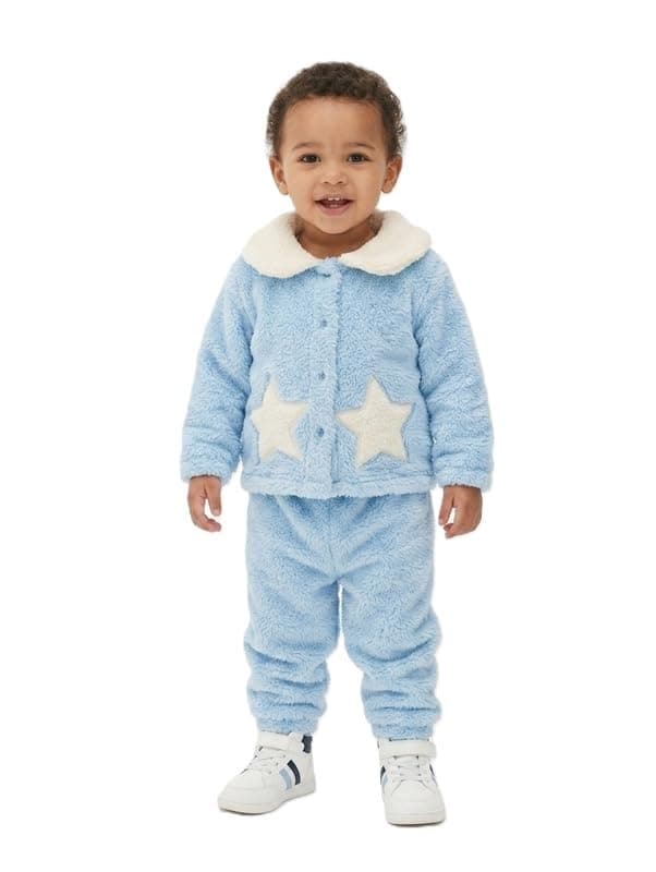 Pebeo Boys Plain Full Sleeve Comfortable and Stylish Set Sky Blue 12M