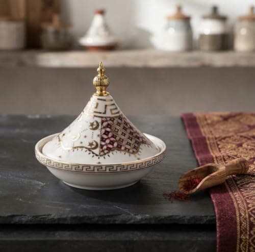 Mini Marble Porcelain Bonbonniere with Base for Chocolate and Candy