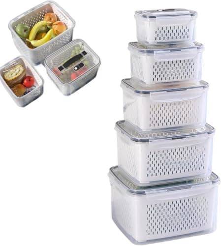 11 Piece Rectangular Storage Container Set for Marinating & Meal Prep