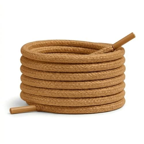 Waxed Cotton Round Shoelaces for Boots, Sneakers, Men and Women - Boots, Dress - Shoe Strings Available in 2 Pairs Multiple Lengths and Colors