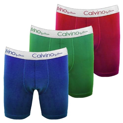 Calvino Mens Set Of 3 Pieces Long Low Waist Boxer Short Underwear (pack of 1) Underpants