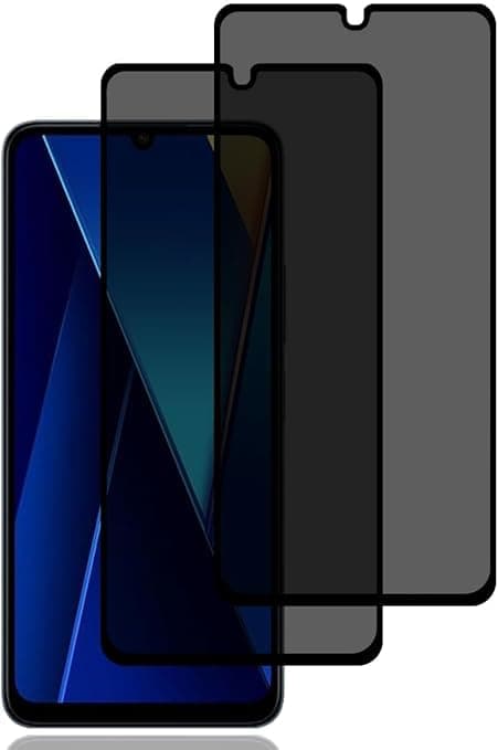 Privacy Screen Protector for Poco C65 [Anti-Spy] [Anti-Scratch] Tempered Glass Screen Protector Film [Ultra HD] [Bubble Free] [Easy Installation] [End to End] No Fingerprint Support