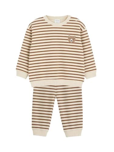 LC WAIKIKI Embroidered Striped Baby Boys' Set