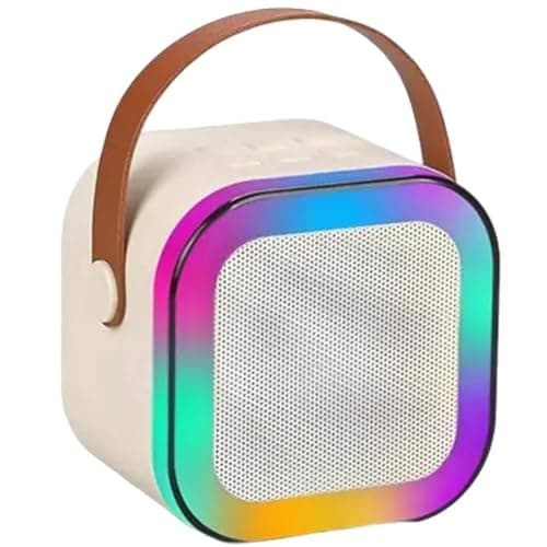 Generic HR-12 Wireless Portable Bluetooth Speaker, USB, TF Card, FM Radio, AUX, Phone Holder, Beige