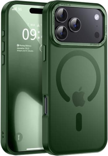 Case Cover Translucent Matte Slim Shockproof Magnetic Phone Case (Compatible with iphone 17 Pro Max/iphone 18 Pro Max) Women Men Girl Boy Protective Cover (Green) Cellular phone case