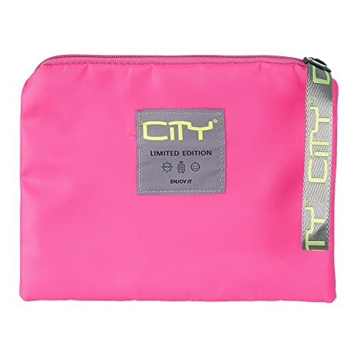 CITY Satin Pink Safe Pocket for Girls 24x18CM Handbag