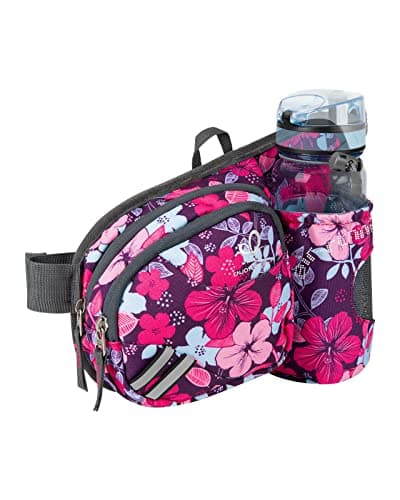 Waterfly Waist Fanny Pack, Waist Pack with Bottle Holder Water Repellent Bum Bag Dog Walking Waist Bag