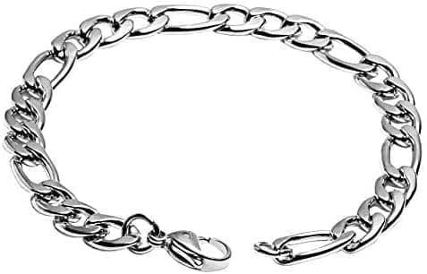 U SHOP Bracelet 10mm Platinum Plated Steel Anti-Rust High Hardness Bracelet for Men Women