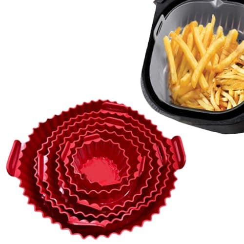 Silicone Molds Set Different Sizes for AirFryer 6 Pieces - Keep the AirFryer Dirt- and Smell-Free - Color May Vary Baking pan
