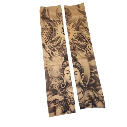 أكمام وشم مؤقتة بتصميم بوذا والتنين ، من lokyboy Arm sleeve