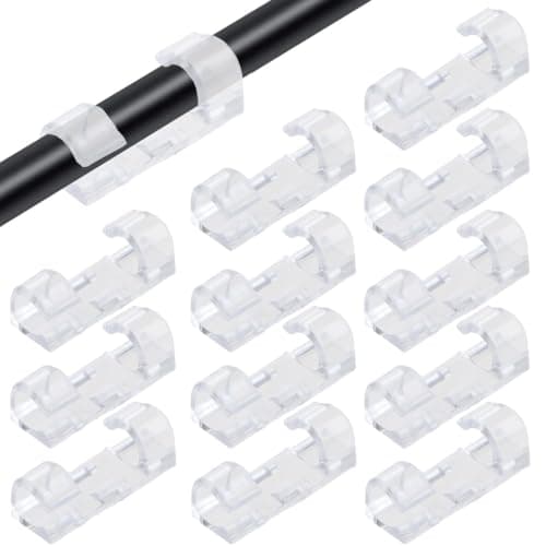 20Pcs Adhesive Cable Clips White Black Acrylic Wire Management Hooks