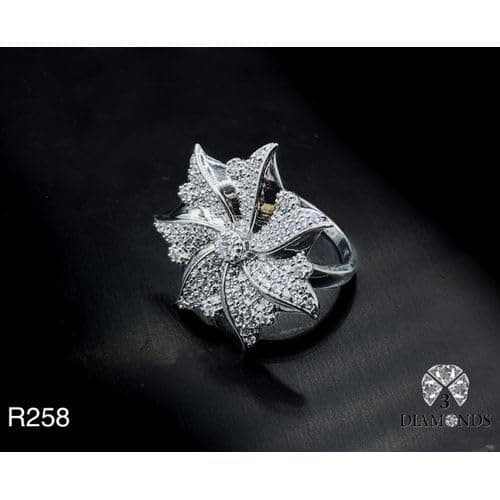 3 Diamonds 292474661778799 Platinum Plated Ring For Women With Zircon Stone - Silver