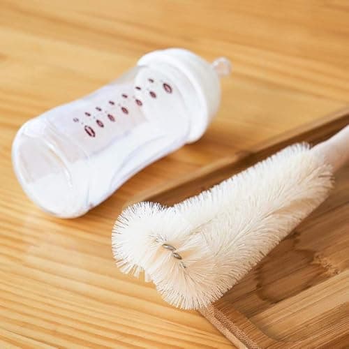 60cm Long Deep Cleaning Brush with Flexible Dense Bristles Wooden Handle and Stainless Steel for Bottles, Jars, Barrels, and Narrow Containers