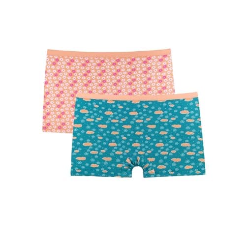 Karma Women's Printed Cotton Boyshort Underwear Set, 2 Pack Underpants