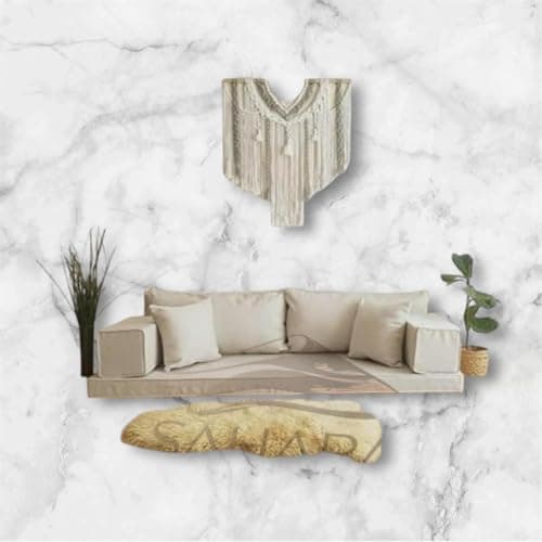 Sahara Turkish Floor Seating Set - 2m x 60cm x 13cm - Includes 2 Cushions (1m x 50cm) & Backrests - Comfortable & Stylish Floor Seating for Living Room, Bedroom, or Terrace Sofa