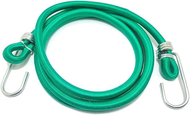 KaberTrade Elastic Elastic Rope with Hooks for Fastening Luggage Cargo Motorcycles Bikes Cars (Green, 1 Piece, 2 Meter Length, Code:3988)