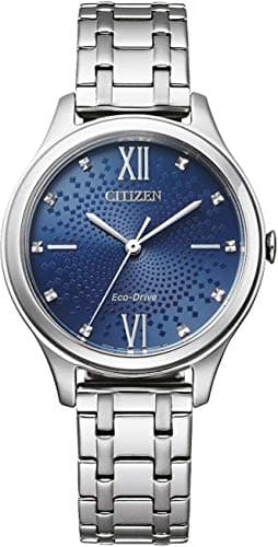 CITIZEN Women's Analogue Eco-Drive Watch with Stainless Steel Strap EM0500-73L