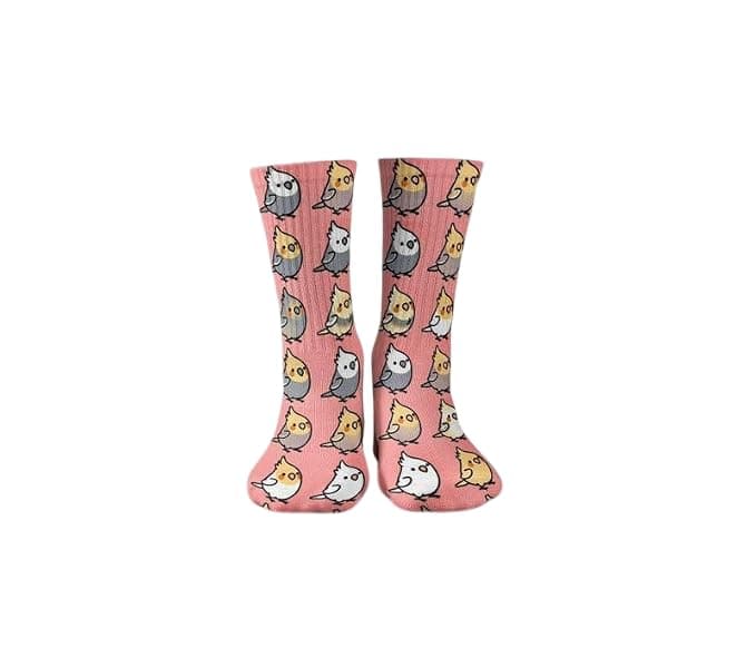 SOUL Unisex Birdie Mood Mid Calf Socks-1Pair, 80% Egyptian Cotton, 20% Mixed Fabrics, Size 37-44, Mixed Color
