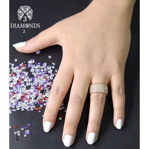 3 Diamonds 3370159539224 Women's Debla Ring - Gold Plated with Sparkling Zircon