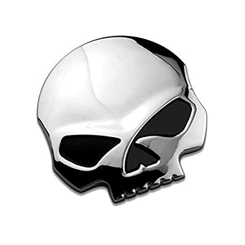 EQLEF 3D Metal Skull Car Sticker & Motorcycle Stickers 7*6.8cm Skull Emblem Sticker Car Trunk Styling Accessories Decals(1 pcs) Vehicle emblem