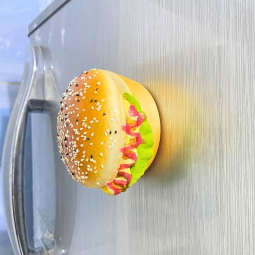 Real 3D Resin House Accessories Foods Magnets Sticker Refrigerator, Magnet Sticker Fake Sandwich Shapes, Sausage Sandwich Burger Sandwich, Sausage Batee, Croissant Sausage (Chicken Strips Sandwich) Decorative magnet