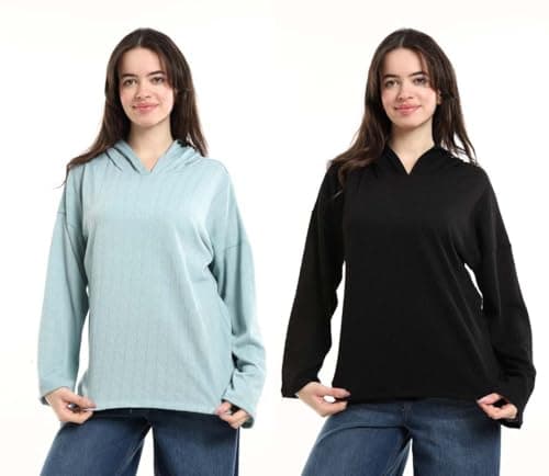 Red Circle Womens Bundle of 2 Comfortable Casual Long Sleeve Sweatshirt Bundle of 2 Comfortable Casual Long Sleeve Sweatshirt