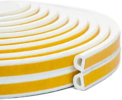 Circle M Self-Adhesive Foam Weather Stripping: 2 Rolls (8ft each) Soundproof Draft Blocker Door & Window Seal