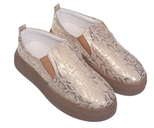 B&W womens B&W-W081-Beige Sneaker Shoes