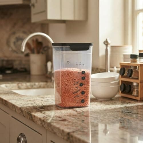 1.6L Acrylic Airtight Food Storage Container with Measuring Cup for Legumes