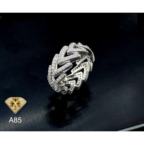 3 Diamonds 292474661778808 Debla Ring Platinum Plated for Women with Zircon Stone - Silver