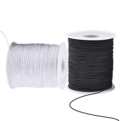 Elastic Cord for Bracelets, 2 Rolls 1 mm 330 Feet Sturdy Bracelet String, Stretchy Elastic String for Jewelry Making, Necklaces, Beading Thread cord