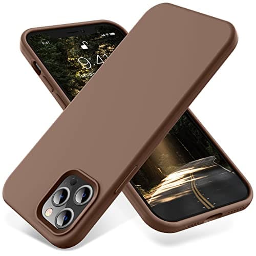 OTOFLY Compatible with iPhone 12 Pro Max Case 6.7 inch(2020),[Silky and Soft Touch Series] Premium Soft Liquid Silicone Rubber Full-Body Protective Bumper Case (Light Brown) Cellular phone case