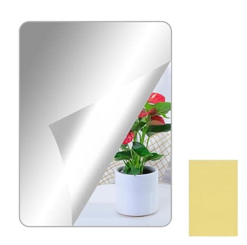 30x20cm Shatterproof Self Adhesive Acrylic Mirror – 1 Piece Flexible Wall Decor & Home & Office Decor – Modern Mirror Design Easy to Install & Cuttable for Bedroom, Living Room, Bathroom