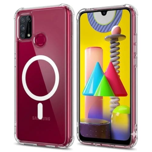 Protective Cover (Compatible With Samsung M31), Magnetic Clear Case With Raised Edges, Shockproof And Slim For (Clear) Cellular phone case