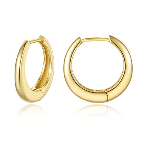 GLOQUAT Cubic Zirconia Lightweight Twisted Cartilage Hoop Earrings for Women, Silver