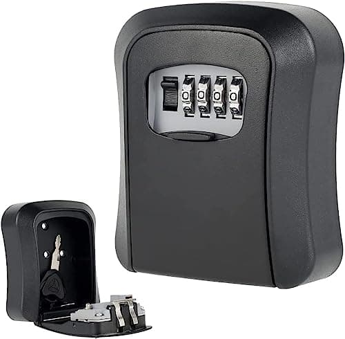 Digital Key Safe Lock Box Wall Mounted for Indoor and Outdoor Use Heavy Duty Metal Body with Adjustable 4 Digit Code for Home Office Garage and Rentals