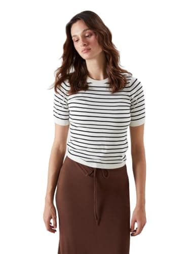 LC WAIKIKI Woman Crew Neck Striped Women's Knitwear Sweater