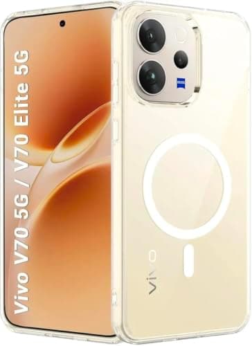 JALWO BACK cover for VIVO V70 5G Case Clear [Compatible with ] [Strong Magnet] Magnetic Slim Thin Bumper Phone Cover, Lightweight, and Durable Clear for Enhanced Protection and Style