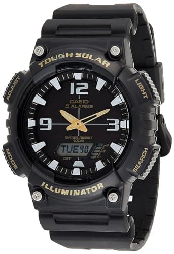 Casio aqs810w-1b unisex black analog/digital watch with black band