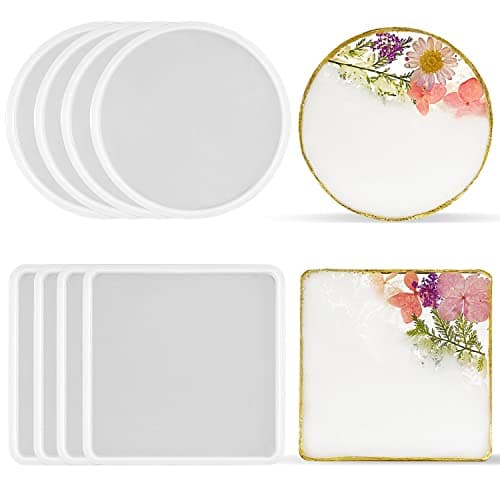 ResinWorld Resin Coaster Molds Set (Pack of 8) Craft mold