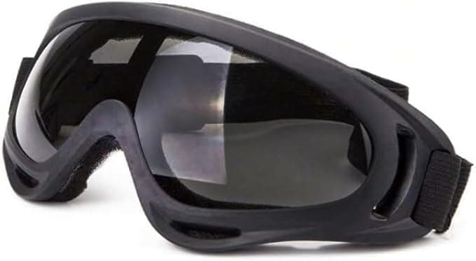 Adjustable Glasses UV Protection Glasses Anti-dust Motorcycle Goggles Outdoor Tactical Sunglasses Protection (Medium - Light Black) - SA CAR Safety glasses