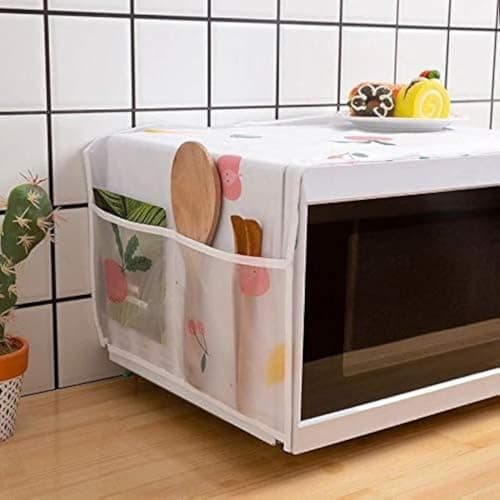 HOS Microwave Oven Dust Cover Plastic Flower Waterproof Oil Proof Dustproof Storage Bags Organizer Spoon Home