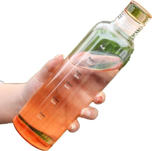 Acrylic Water Bottle With Creative Time Markers Leakproof - 500ML (Light Hazel)