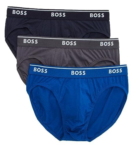 Hugo Boss Men's Briefs (Pack of 3), True Blue/Sky Captain/Forged Iron, XL Underpants