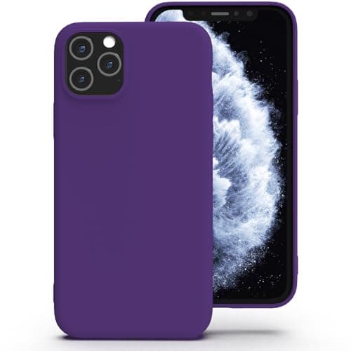 Zuvirelx Silicone Mobile Phone Case for iPhone 11 Pro, Soft Grip, Thin, Minimalist, Shockproof, Non-Slip, Pocket Fit - Purple Cellular phone case