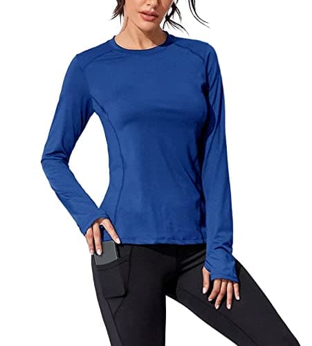 Sport Top - Long Sleeve Crew Neck Sport T-shirt - Sport T-shirt - Women