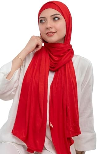 Tag-Cotton Hijab Set of 2 Pieces (Veil + Separate Bandana) - Soft and High Elastic Cotton Material - Multi Color Available Apparel head neck covering