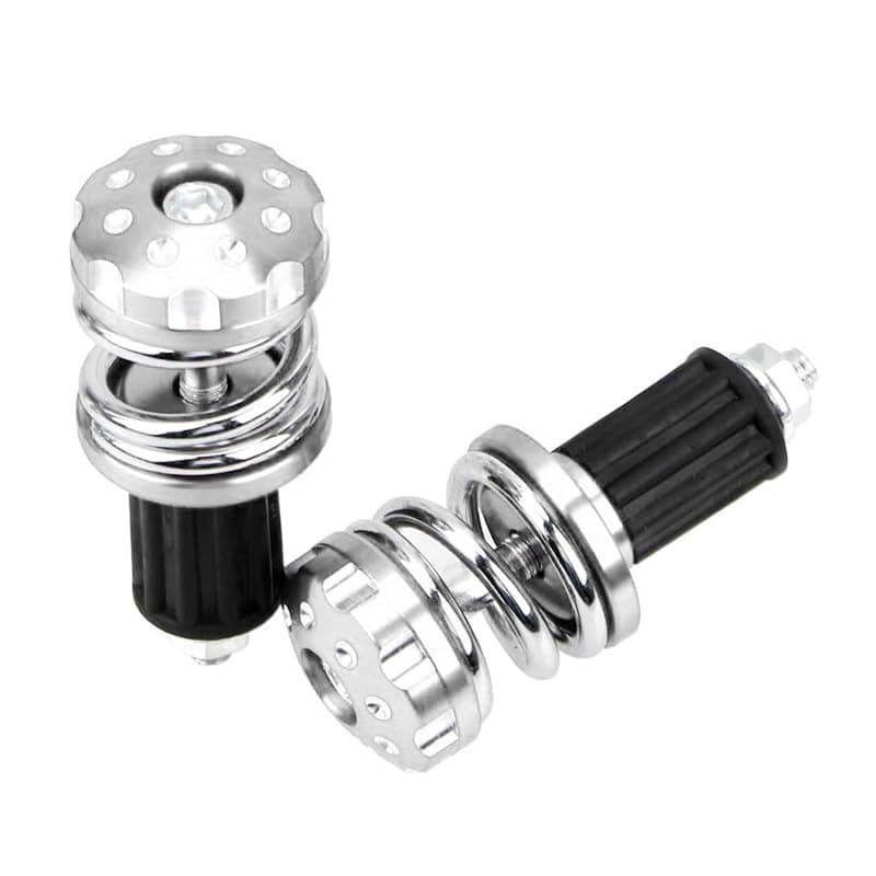 KaberTrade Kaber Trade Motorcycle Motorcycle Metal Chrome Plated 2 Piece Hand Grip Stabilizer Anti-Vibration (2 Piece, Silver, Code :10497)