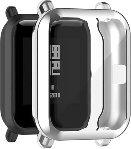 ELMO3EZZ Case Compatible with Amazfit GTS 2 Mini/Bip U Pro/Bip S/Bip Lite Case All-Around Screen Protector Watch Soft TPU Shockproof Cover Slim Guard Thin Bumper Shell Protector (Silver) Cellular phone case