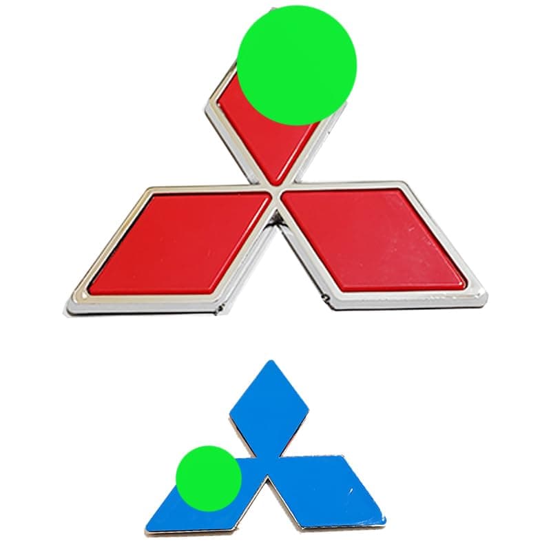 Car Sticker, Replacement Badge Old and Damaged or Lost Tag (Compatible Tag with Mitsu?/? Bishy, Transport and Bus with Some Other Models, 12cm Rib, Code:4628) - KaberTrade Vehicle emblem